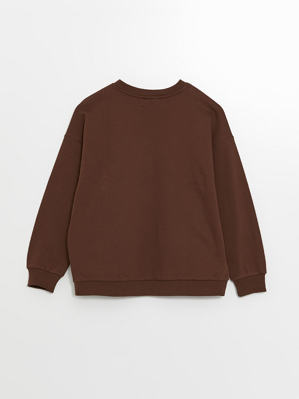 LCW ECO Kahverengi Bisiklet Yaka Baskılı Oversize Kadın Sweatshirt - 7