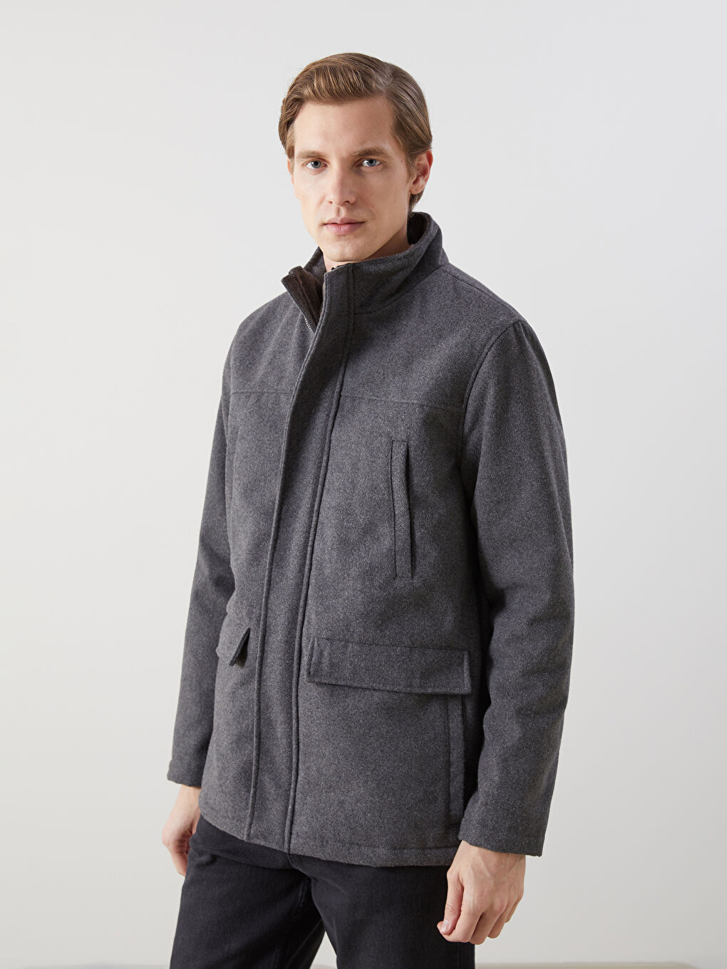 Standard Fit Turtle Neck Men's Cachet Coat -W4DF40Z8-F8Y