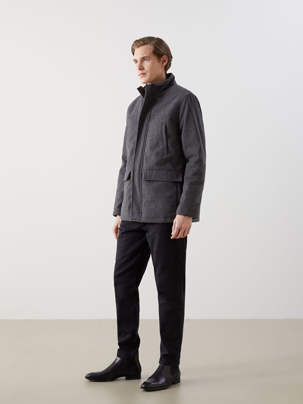 Standard Fit Turtle Neck Men's Cachet Coat -W4DF40Z8-F8Y