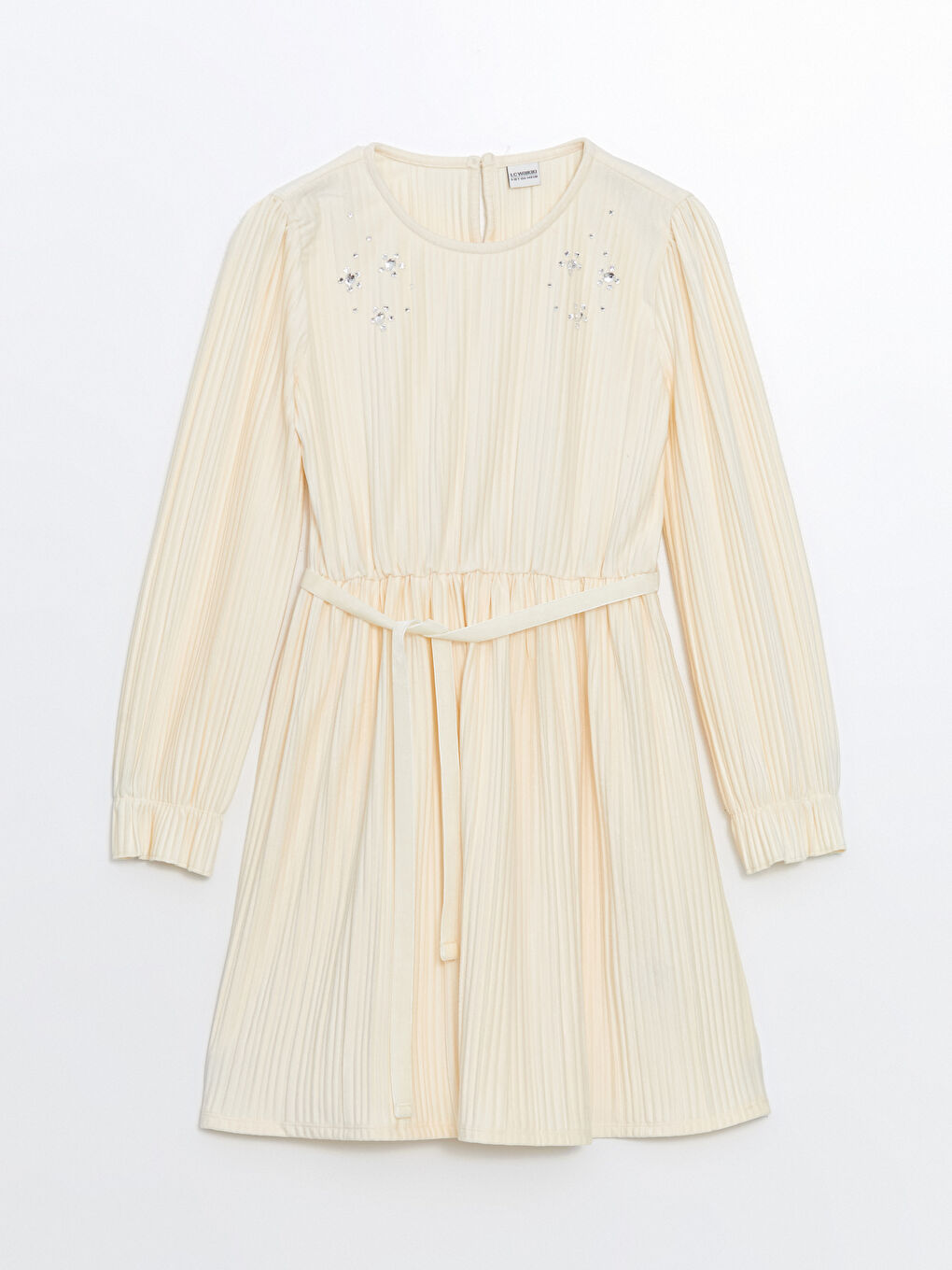 LCW Kids Basic Stone-Embellished Girls' Short Dress -W4DF60Z4-KXP