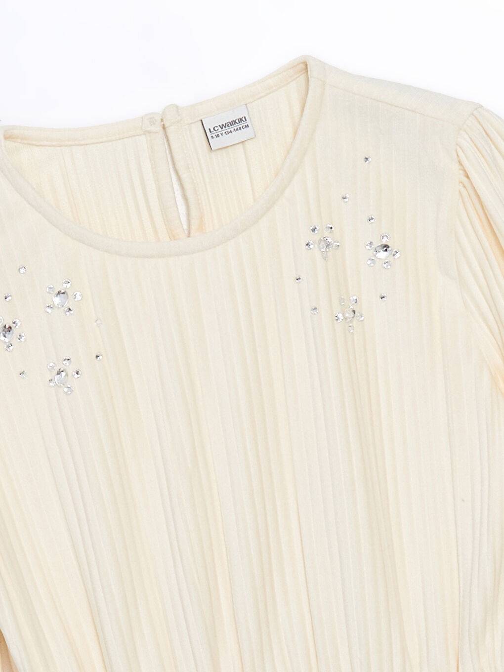 LCW Kids Basic Stone-Embellished Girls' Short Dress -W4DF60Z4-KXP