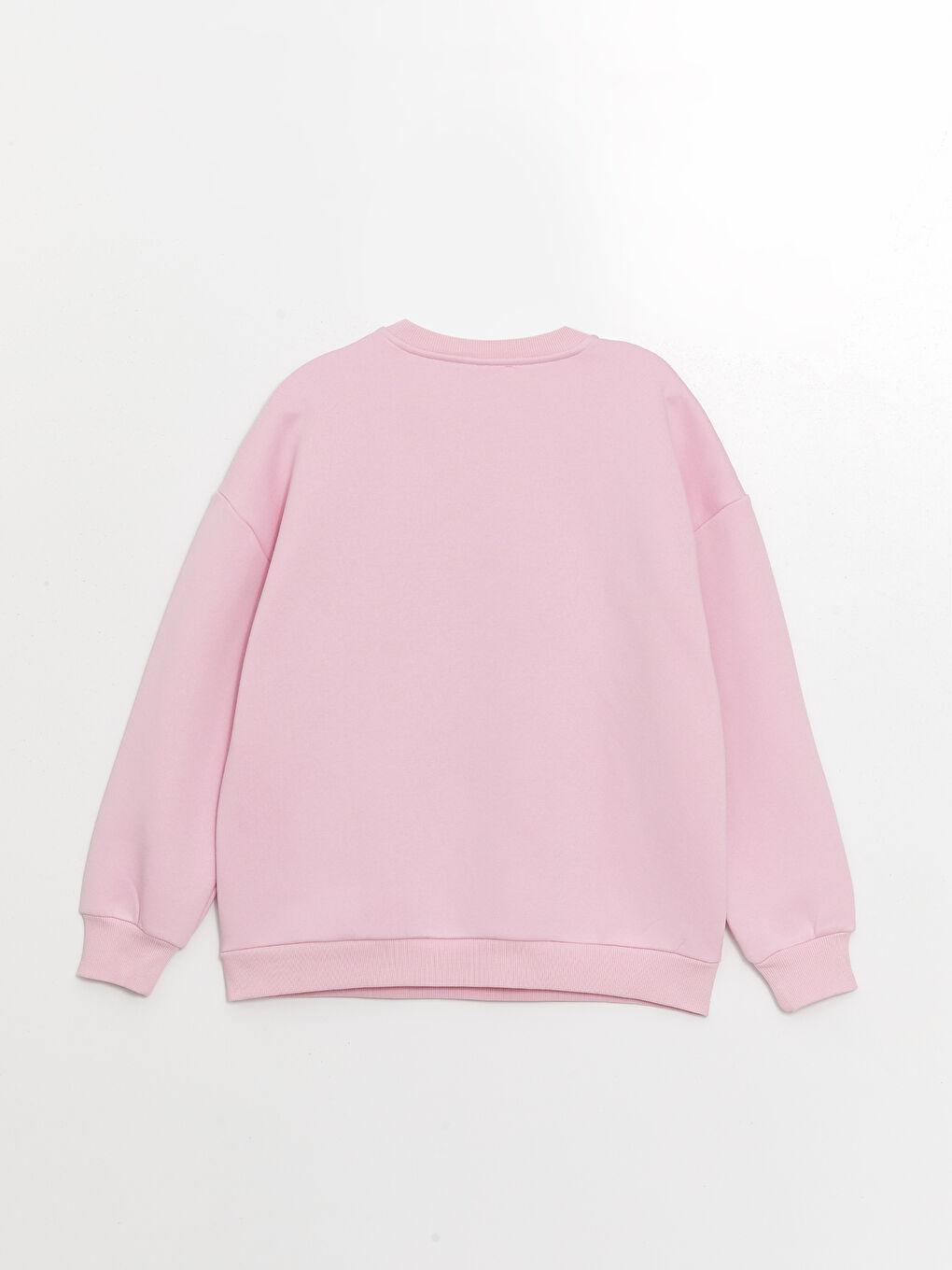 LCW ECO Açık Pembe Bisiklet Yaka Baskılı Oversize Kadın Kalın Sweatshirt - 5