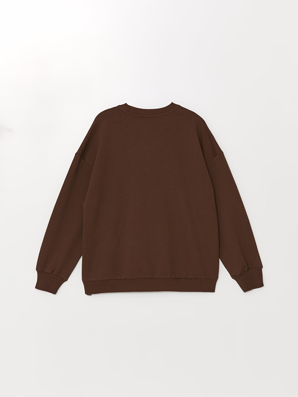 Kahverengi Bisiklet Yaka Baskılı Oversize Kadın Sweatshirt-7