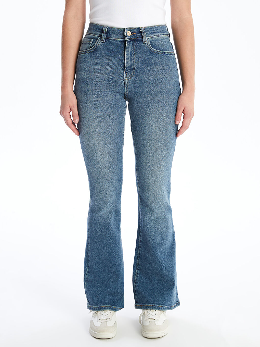 LCW Jeans Orta Ton İndigo Rodeo Mars Flare Kadın Jean Pantolon - 1