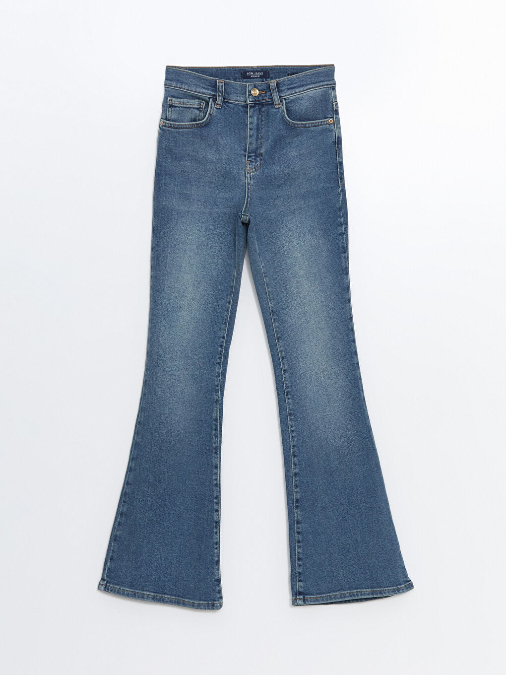 LCW Jeans Orta Ton İndigo Rodeo Mars Flare Kadın Jean Pantolon - 4