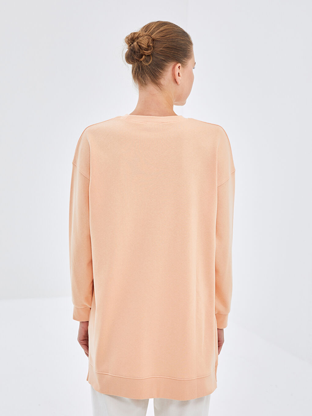 LCW Modest Crew Neck New York Printed Women's Sweatshirt Tunic -W4DG37Z8-GAM
