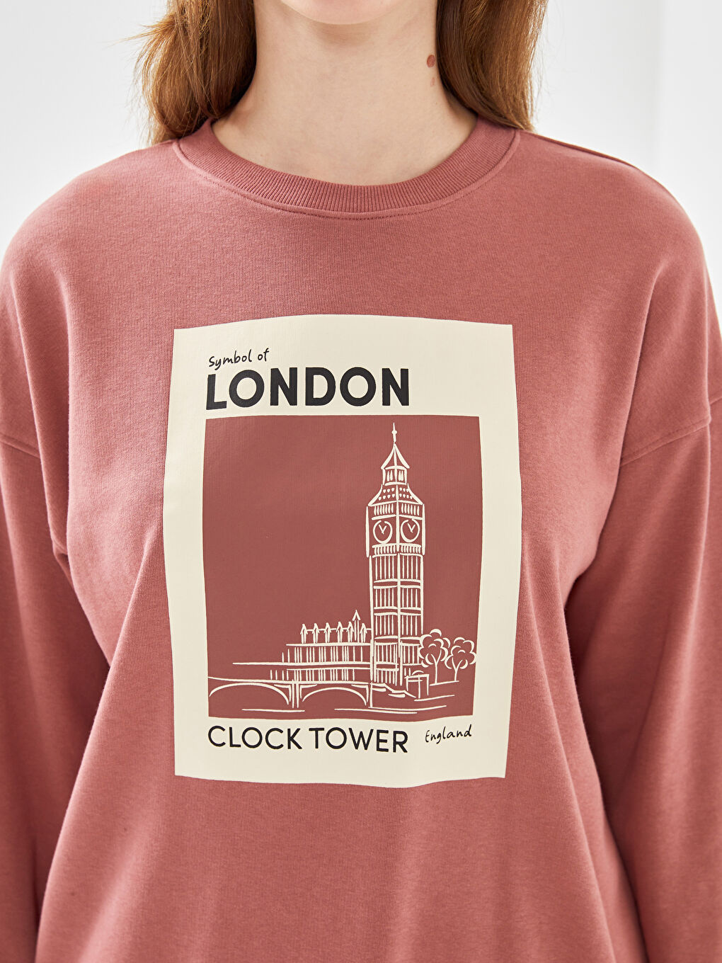 Crew Neck London Printed Women's Sweatshirt Tunic-2