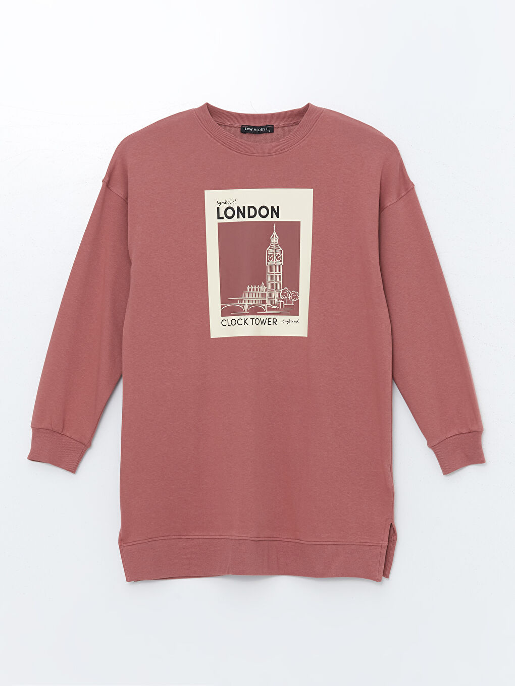 Crew Neck London Printed Women's Sweatshirt Tunic-4