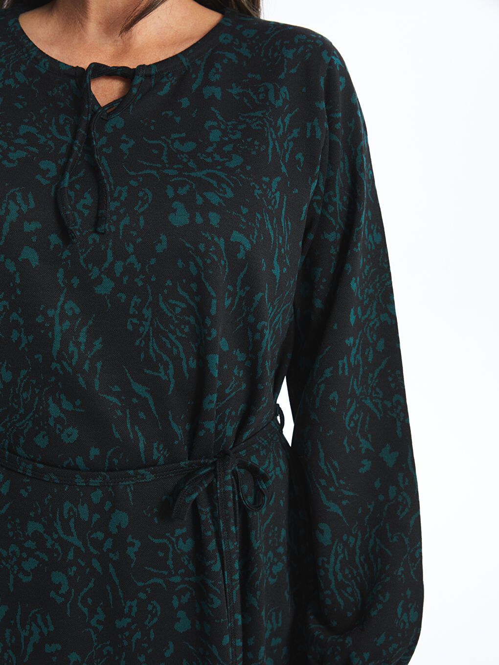 LCW Grace Crew Neck Patterned A Form Women's Dress -W4DG55Z8-MLR