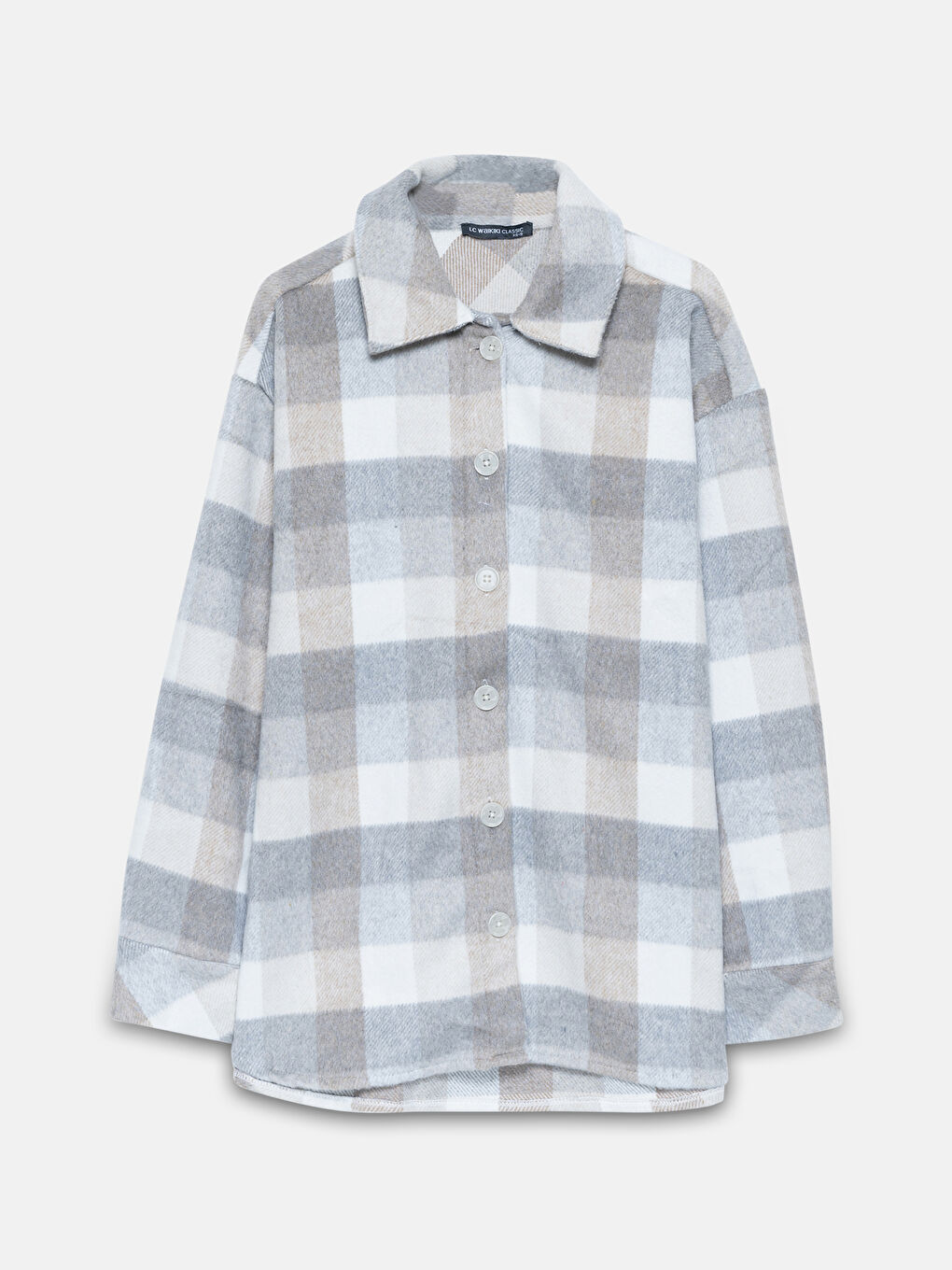 Loose Fit Plaid Shirt Jacket