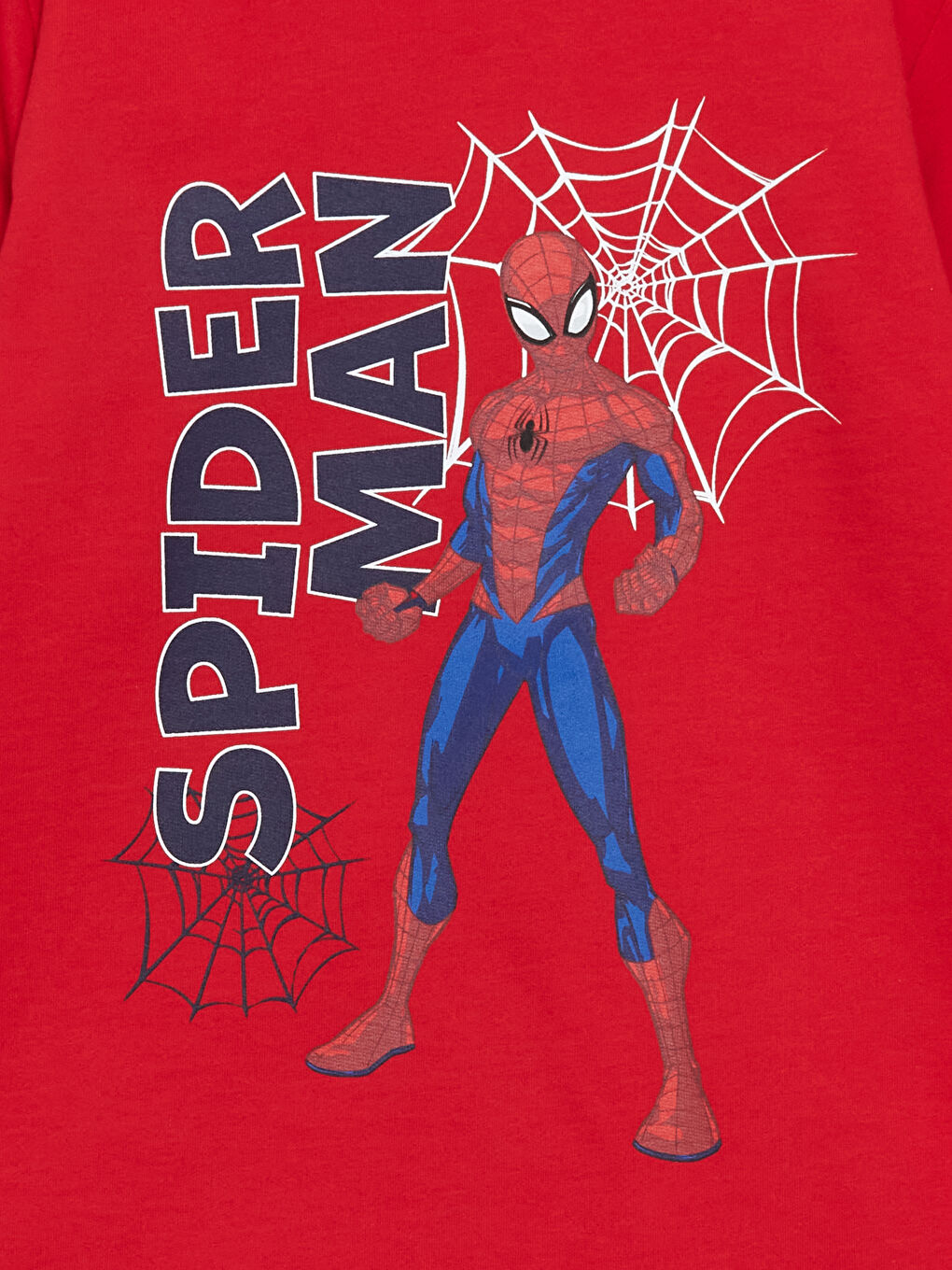 LCW Kids Canlı Kırmızı Bisiklet Yaka Spiderman Baskılı Erkek Çocuk Pijama Takımı - 2