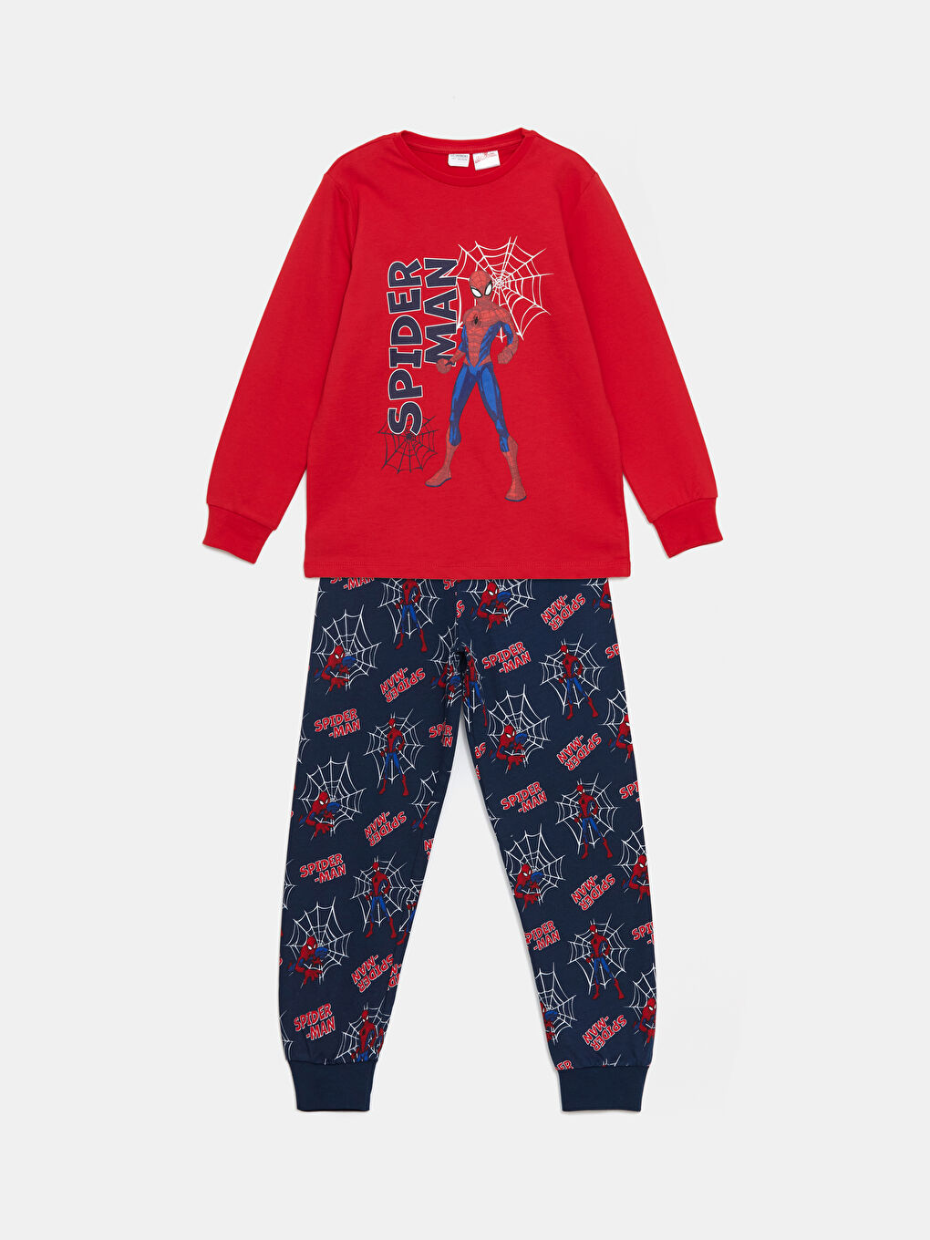 LCW Kids Rundhalsausschnitt Spider-Man Bedrucktes Pyjama-Set für Jungen -W4DG65Z4-HNK