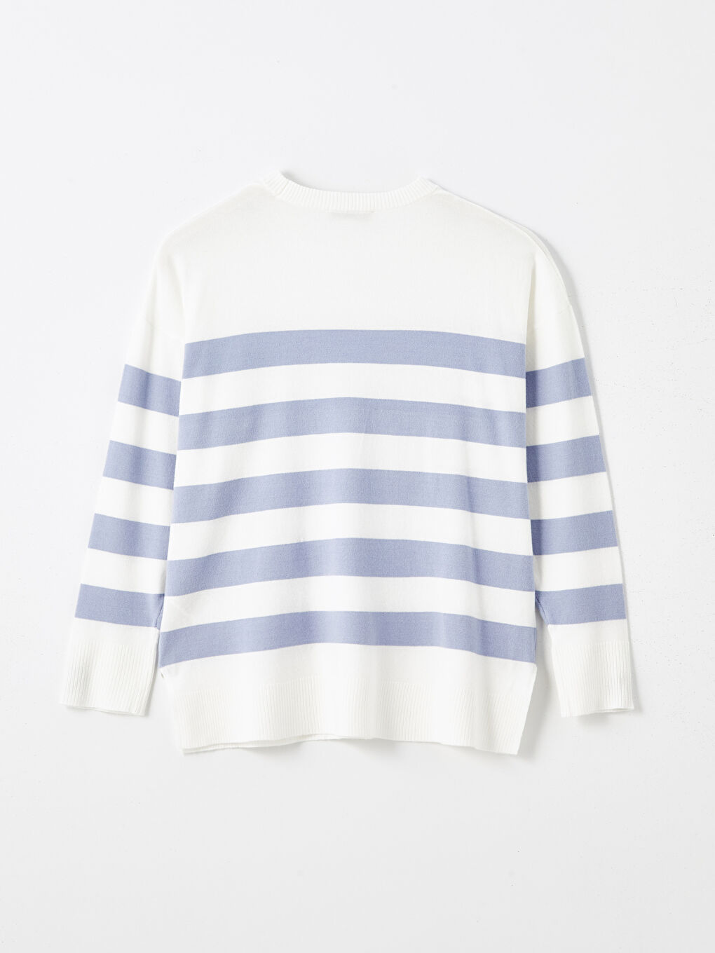 LCWAIKIKI Classic Crew Neck Striped Oversize Women's Knitwear Sweater -W4DG75Z8-GCK