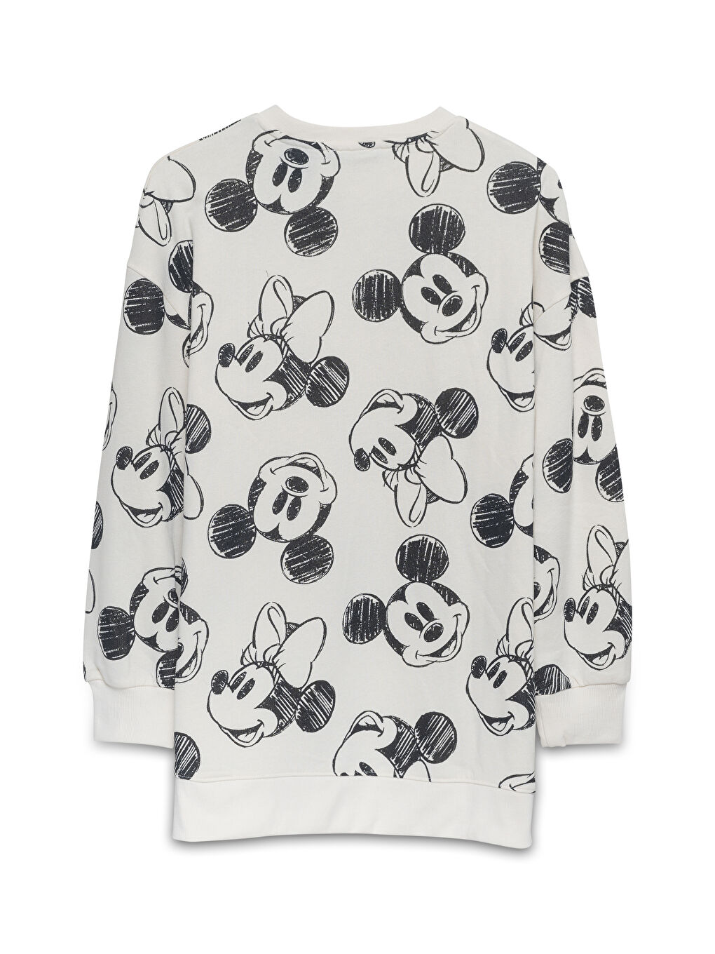 Tunique en Sweatshirt Imprimé Mickey Mouse à Col Rond pour Femmes-1