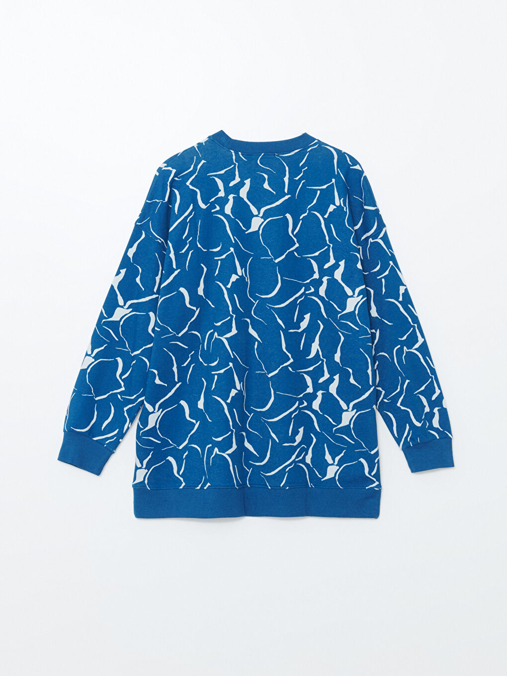 LCW Modest Bisiklet Yaka Desenli Kadın Sweatshirt Tunik -W4DG81Z8-LSJ