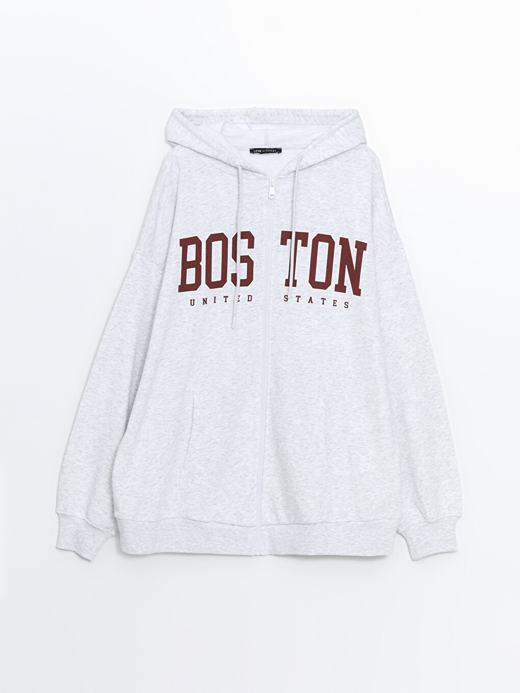 Hooded Oversize Women's Zipper Sweatshirt-4