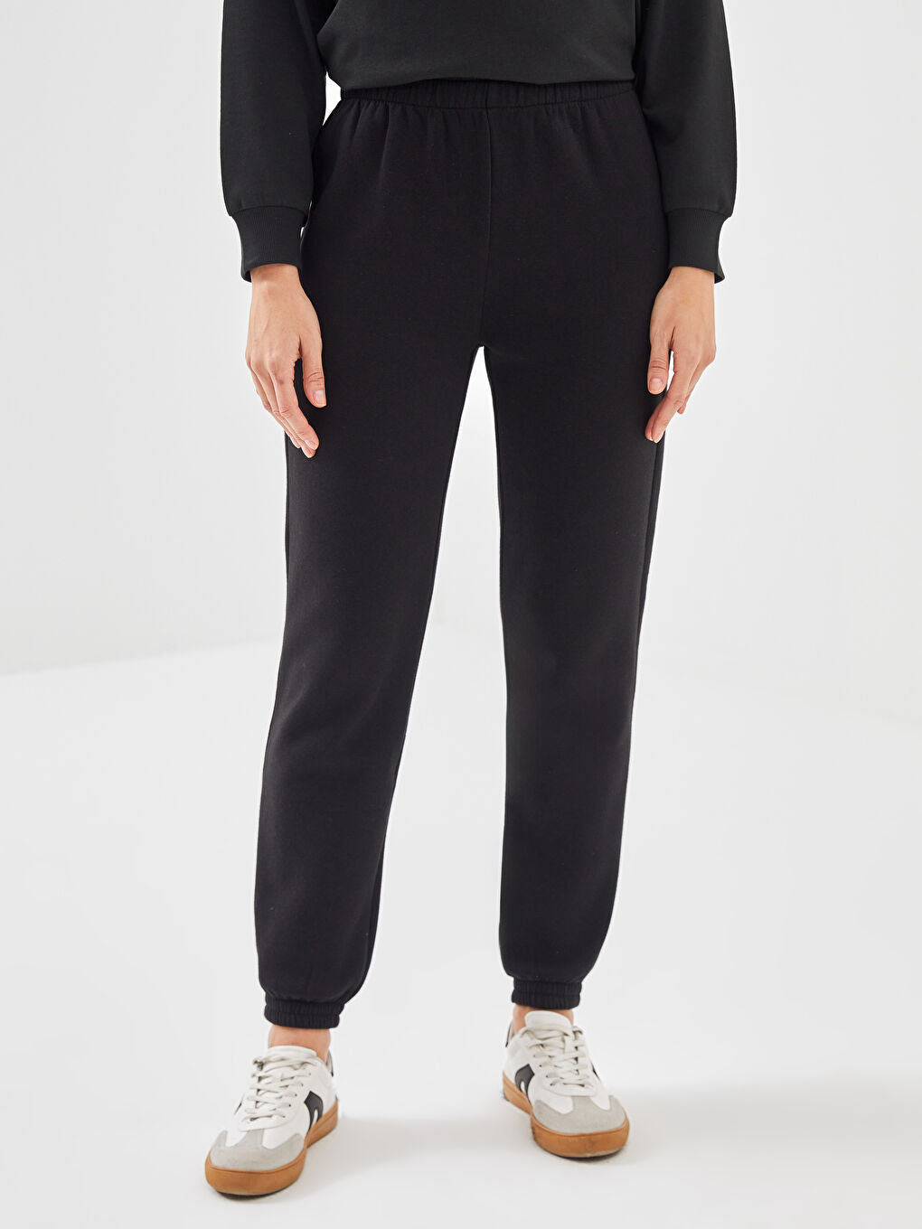 بنطال رياضي خصر مطاطي نساء غليظ-1