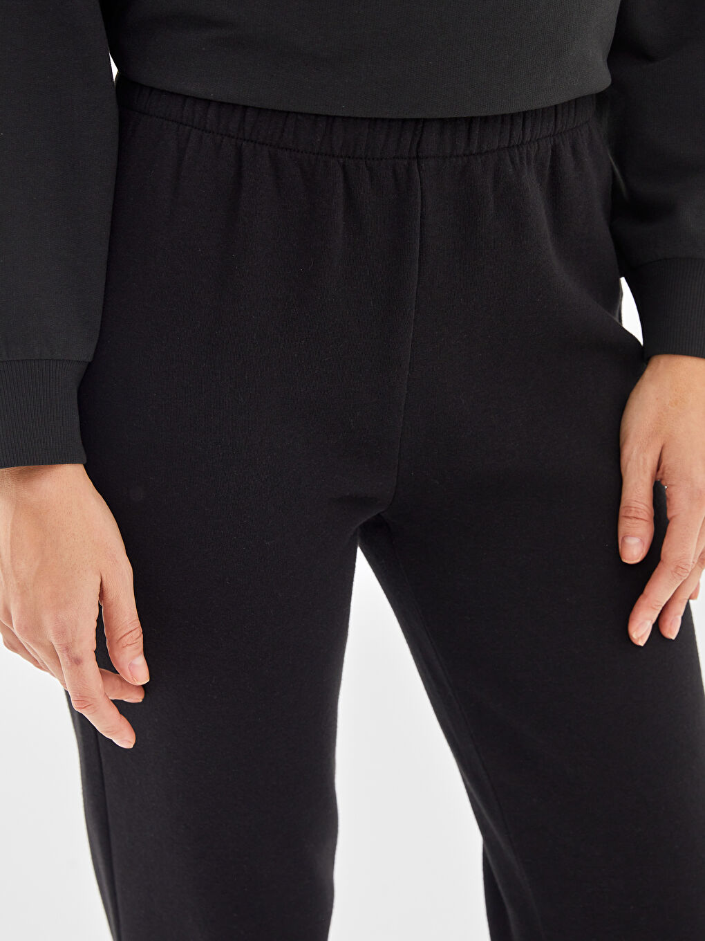 بنطال رياضي خصر مطاطي نساء غليظ-2