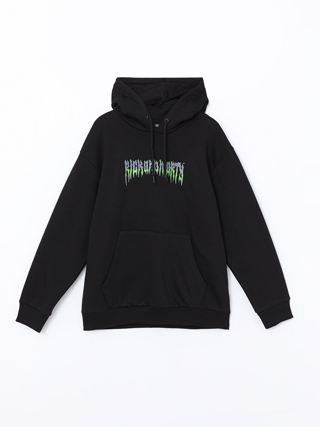 LCW Casual Yeni Siyah Uzun Kollu Baskılı Erkek Hoodie - 5