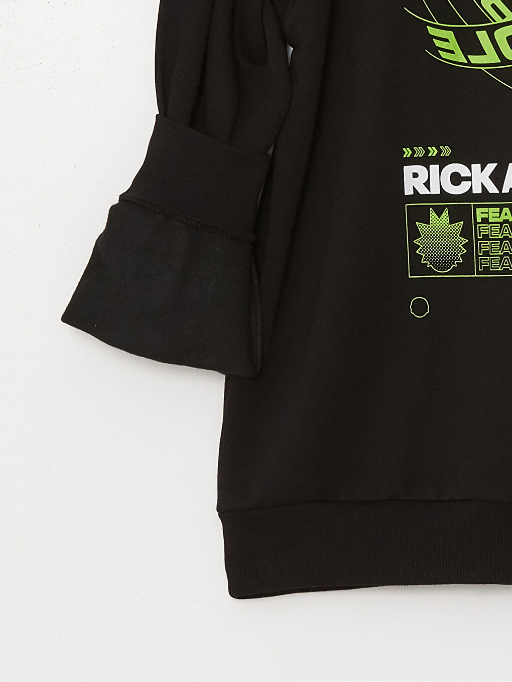 LCW Casual Yeni Siyah Uzun Kollu Rick and Morty Baskılı Erkek Hoodie - 7