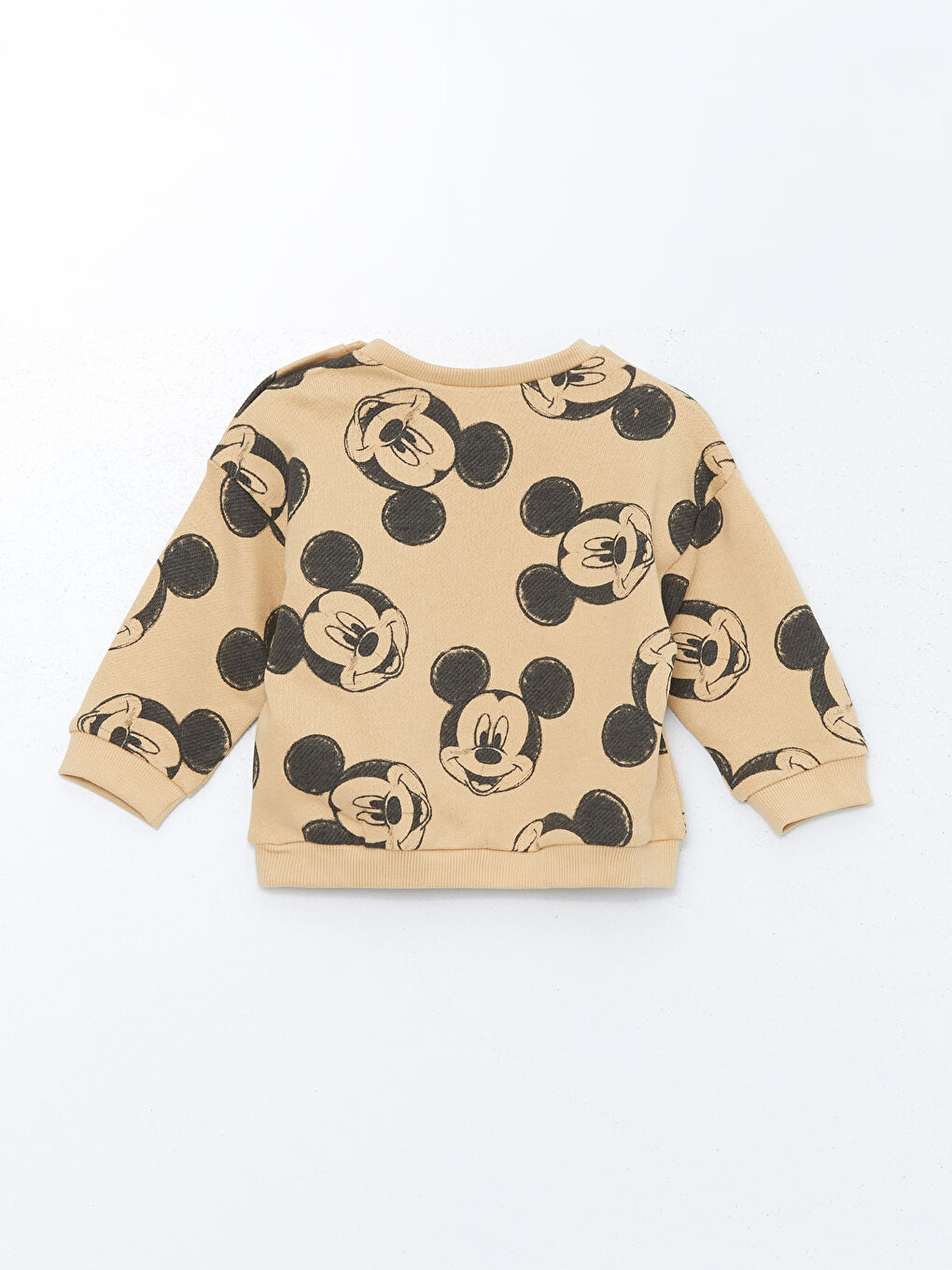 LCW baby Mat Sarı Baskılı Mickey Mouse Baskılı Erkek Bebek Sweatshirt ve Eşofman Alt 2'li Takım - 2