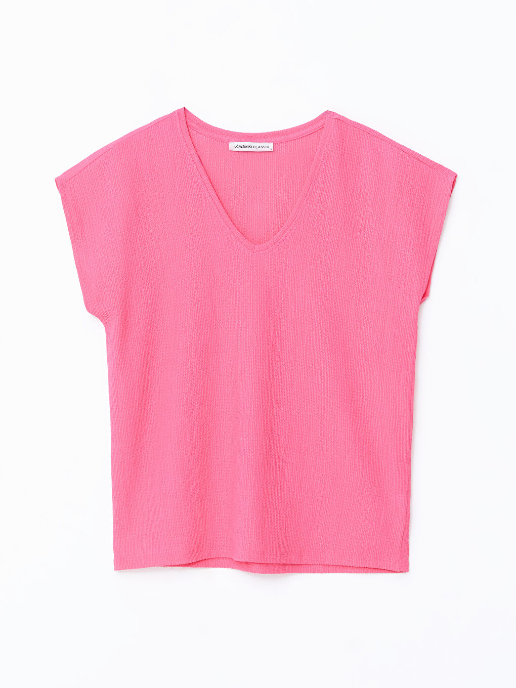 V-Neck Textured Women's T-Shirt-4