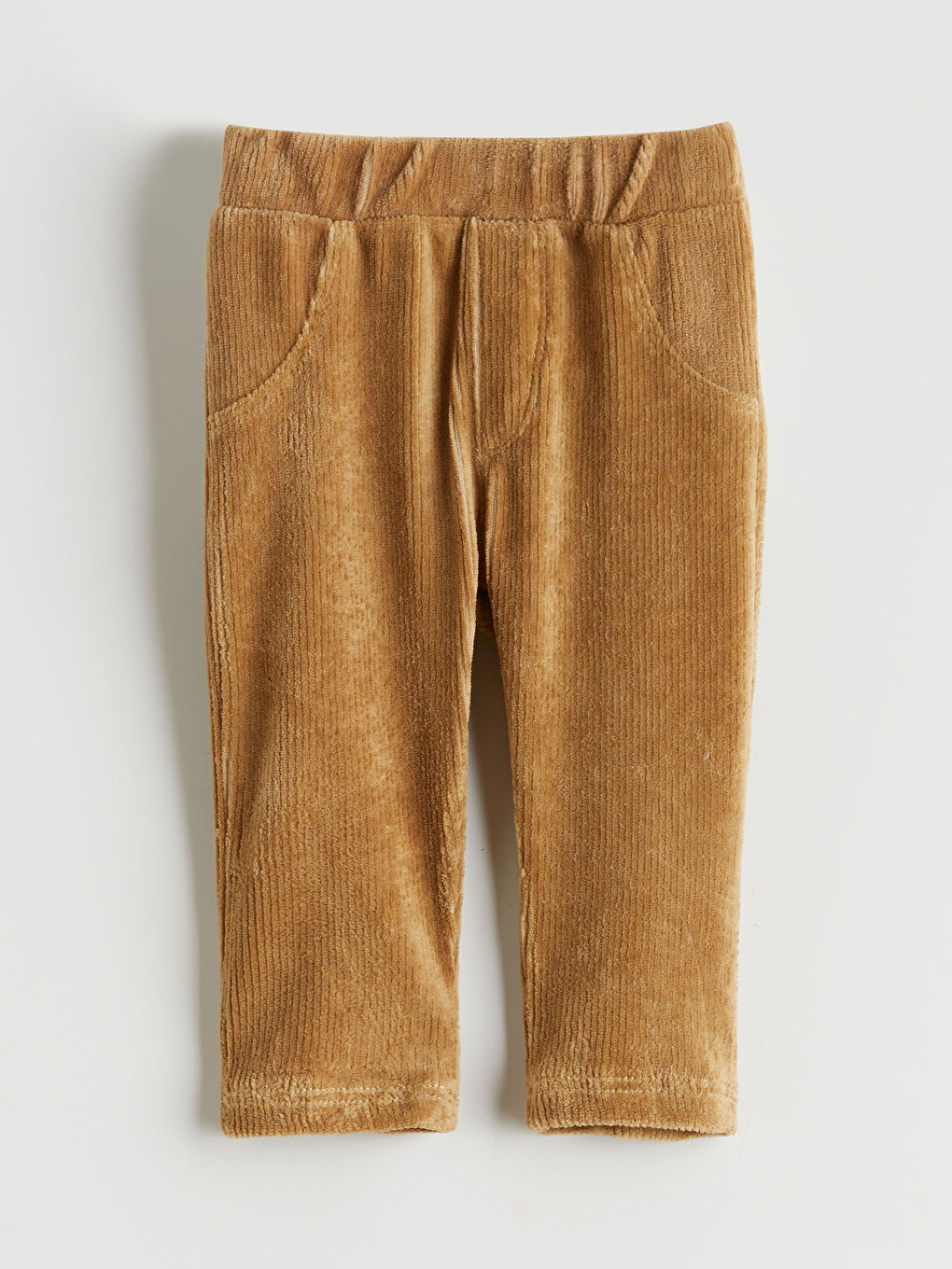 Bej Beli Lastikli Erkek Bebek Pantolon