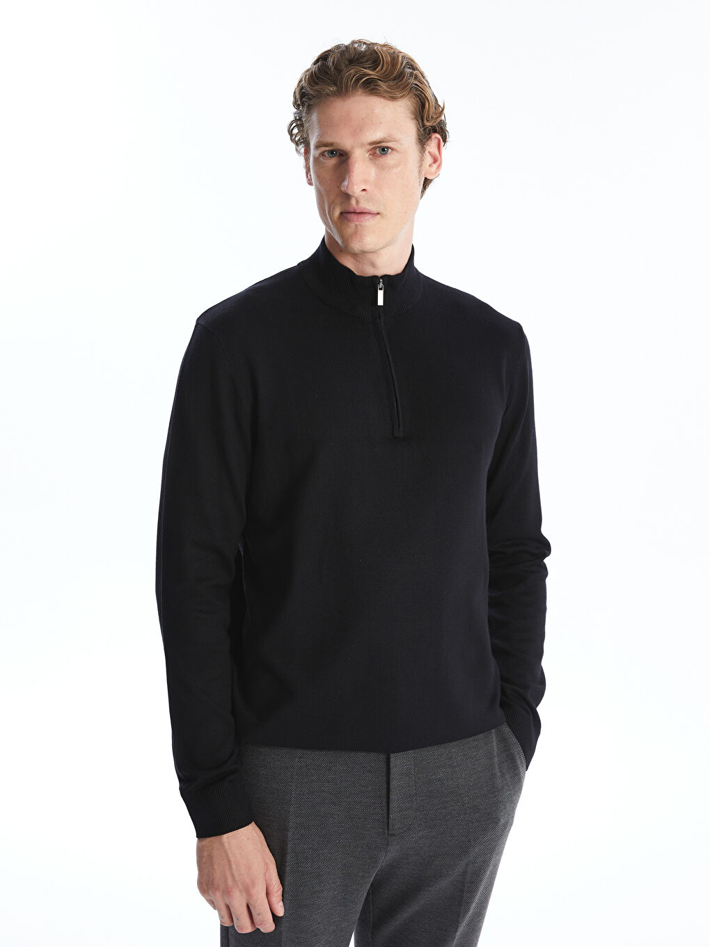 SOUTHBLUE Funnel Neck Long Sleeve Men's Knitwear Sweater -W4DH29Z8-CVL