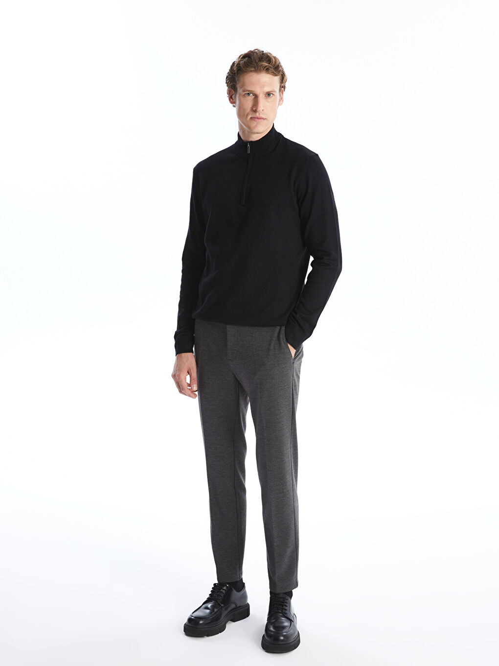 SOUTHBLUE Funnel Neck Long Sleeve Men's Knitwear Sweater -W4DH29Z8-CVL