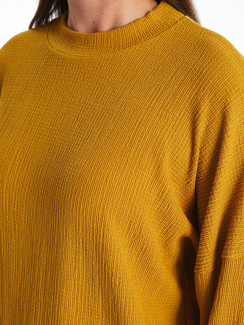 Crew Neck Textured Oversize Women's Tunic-2