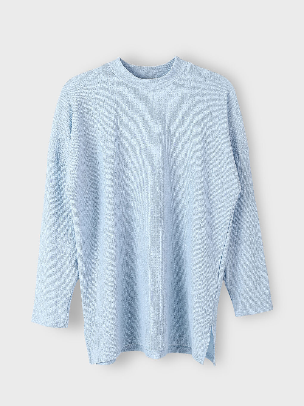 Crew Neck Textured Oversize Women's Tunic