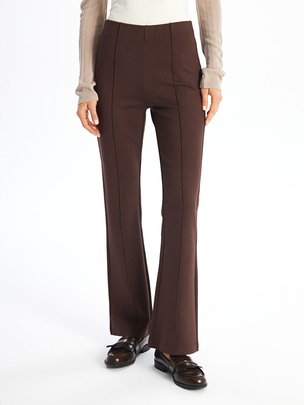 Ekstra Slim Fit Bakljaste Ženske Pantalone-1