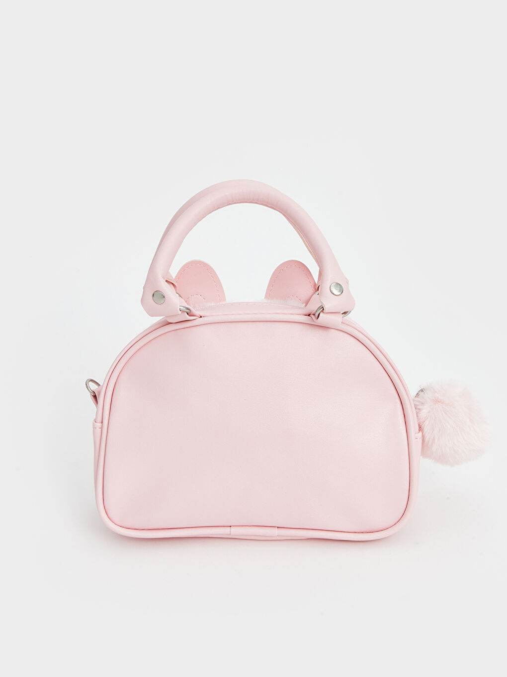 Beyaz Pelüş Kız Çocuk Omuz Çantası-2