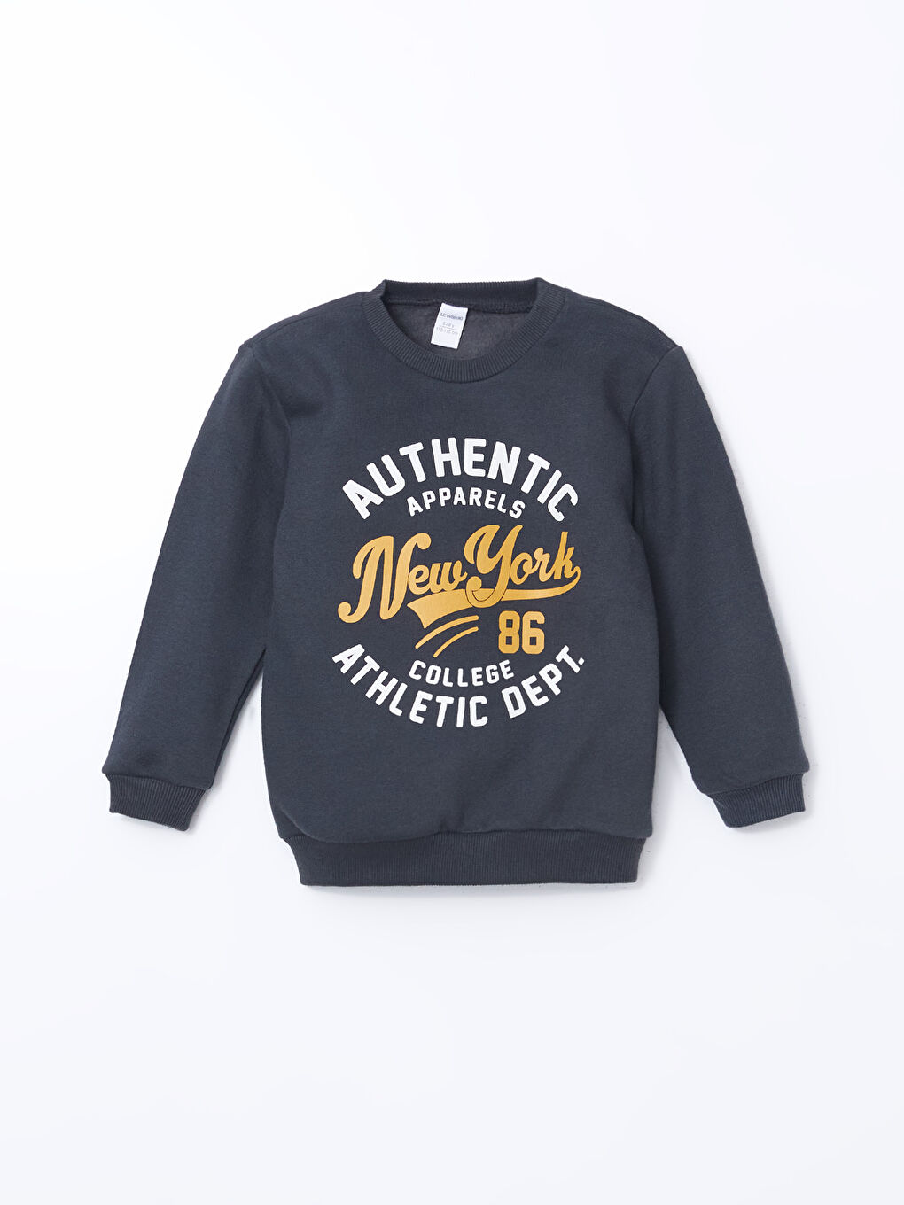 Antrasit Bisiklet Yaka Erkek Çocuk Sweatshirt