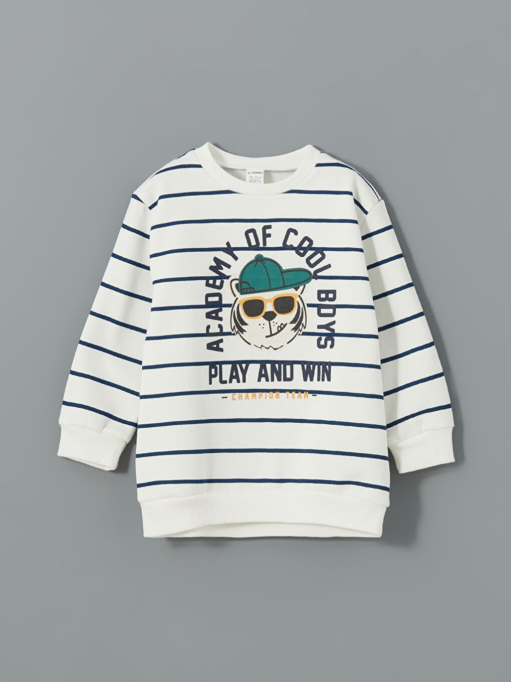 LCW Kids Bej Bisiklet Yaka Erkek Çocuk Sweatshirt