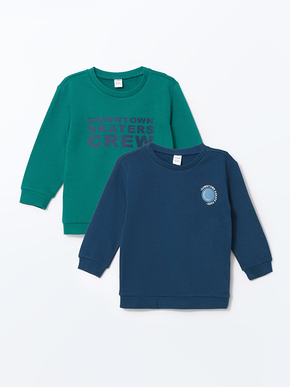 LCW Kids Crew Neck Long Sleeve Printed Thick Baby Boys Sweatshirt 2 Pack -W4DI83Z1-H0B