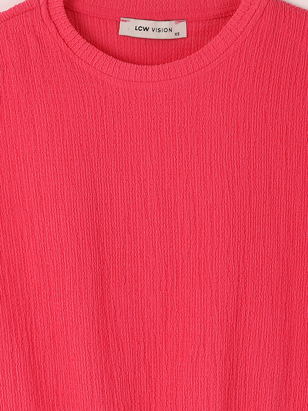 Crew Neck Plain Short Sleeve Women's Crop-2