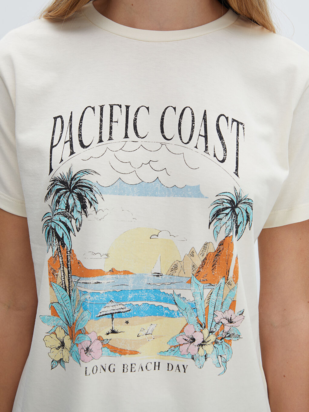 Crew Neck Printed Women's T-Shirt-2