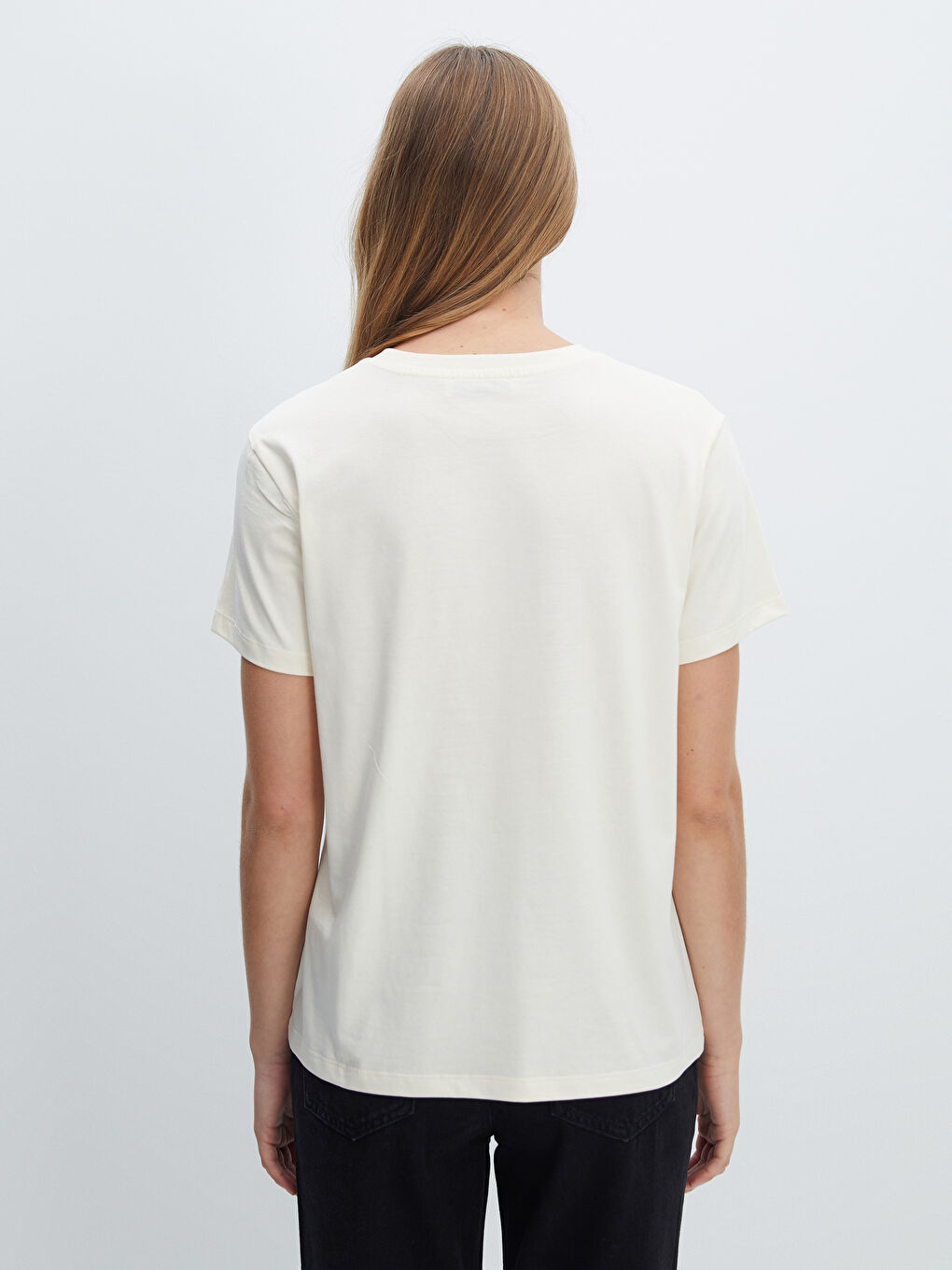 Crew Neck Printed Women's T-Shirt-3