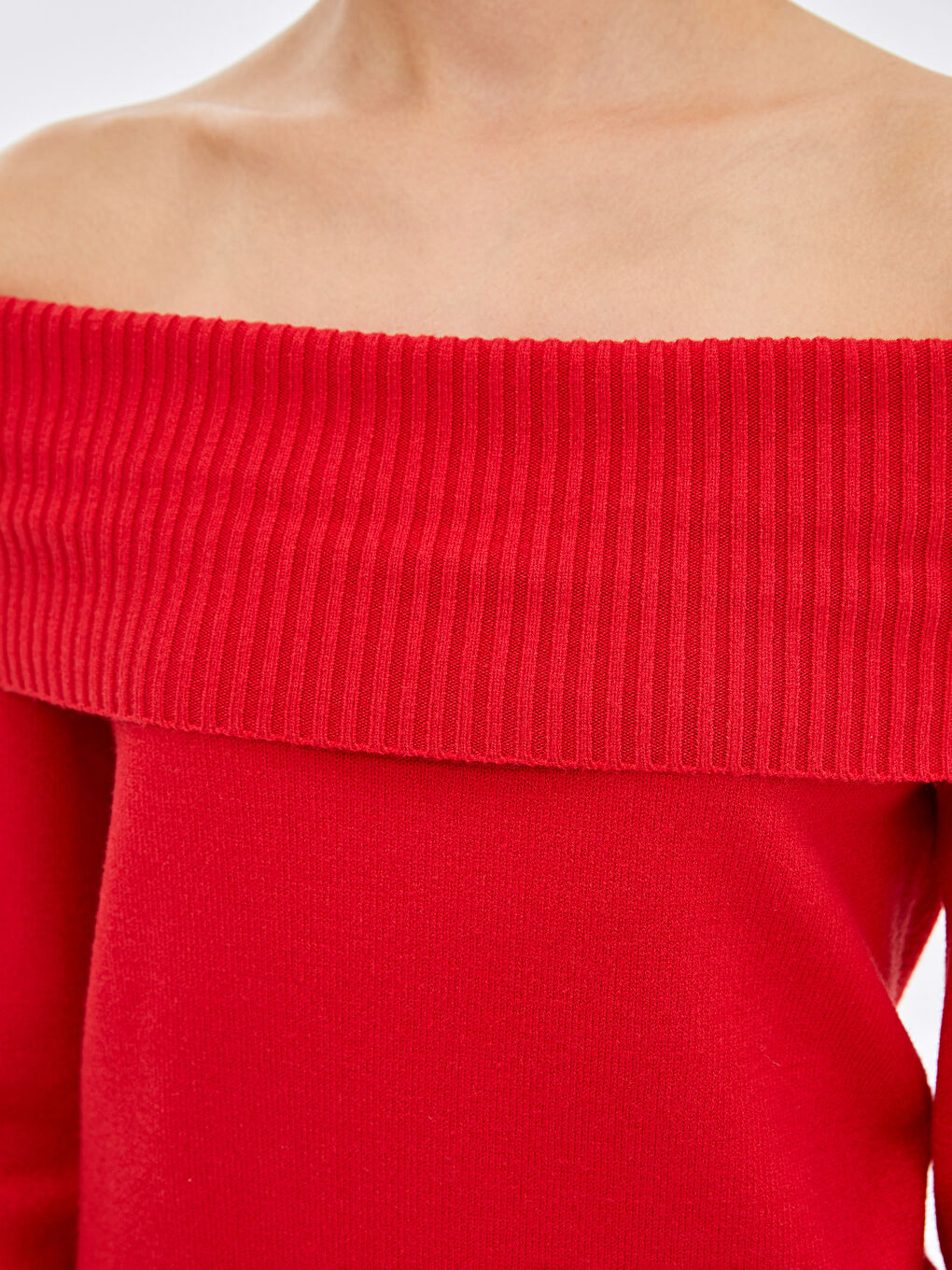 LCW Vision Slash Neck Plain Long Sleeve Women's Knitwear Sweater -W4DJ76Z8-HJY