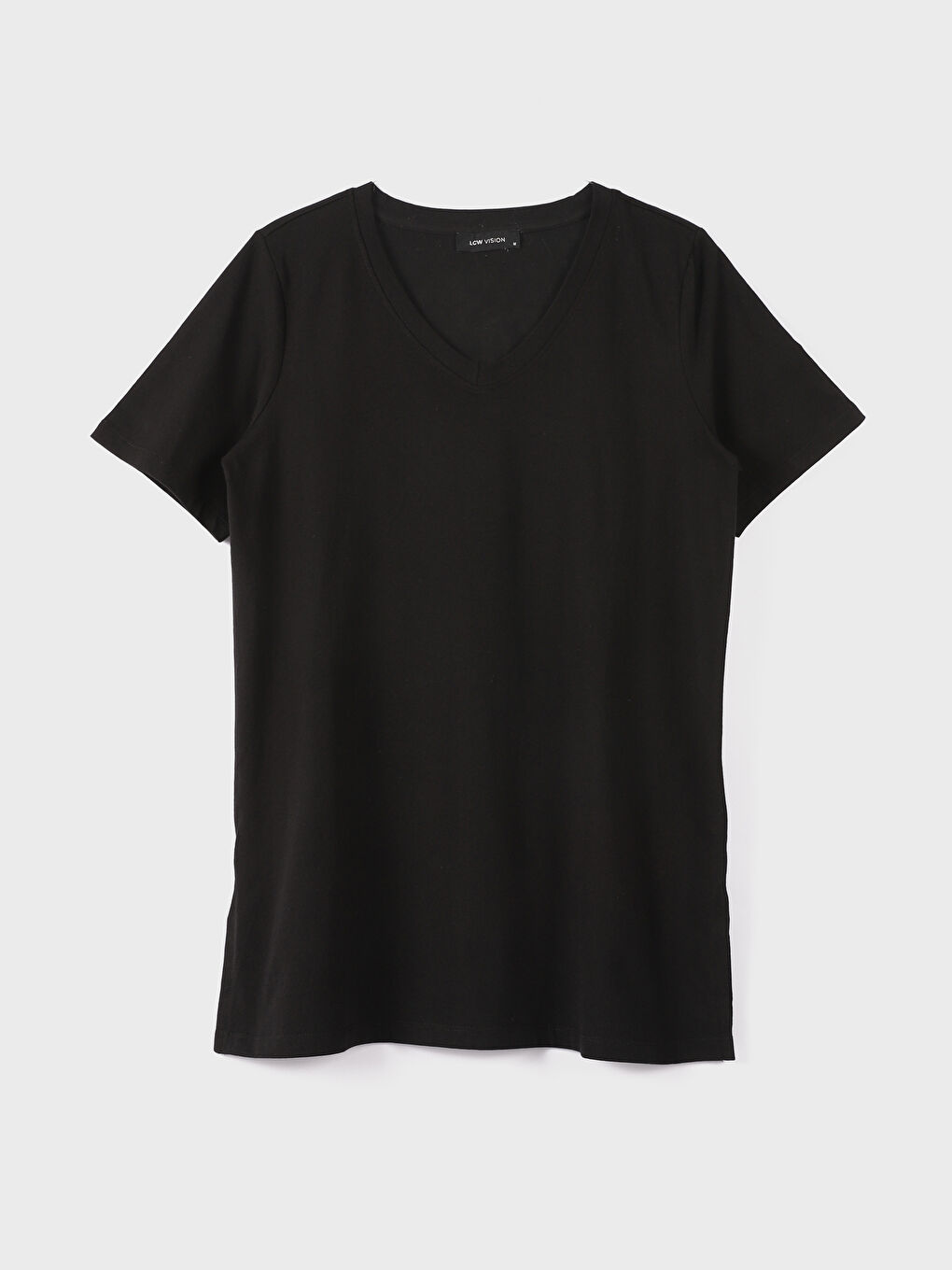 V-Neck Plain Short Sleeve Women's T-Shirt -W4DJ82Z8-CVL