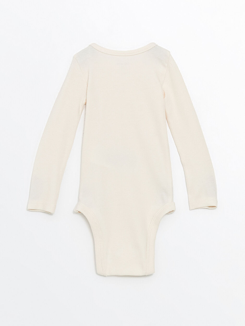 Bej Bisiklet Yaka Erkek Bebek Çıtçıtlı Body-1