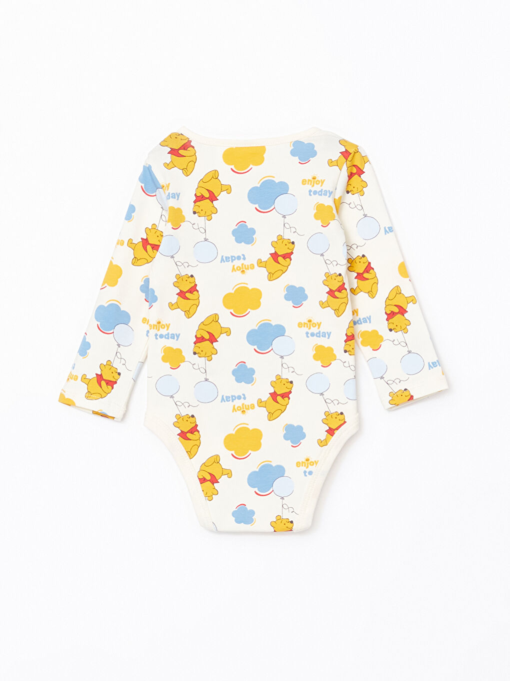 LCW baby Ekru Winnie the Pooh Baskılı Erkek Bebek Çıtçıtlı Body ve Pantolon 2'li - 3