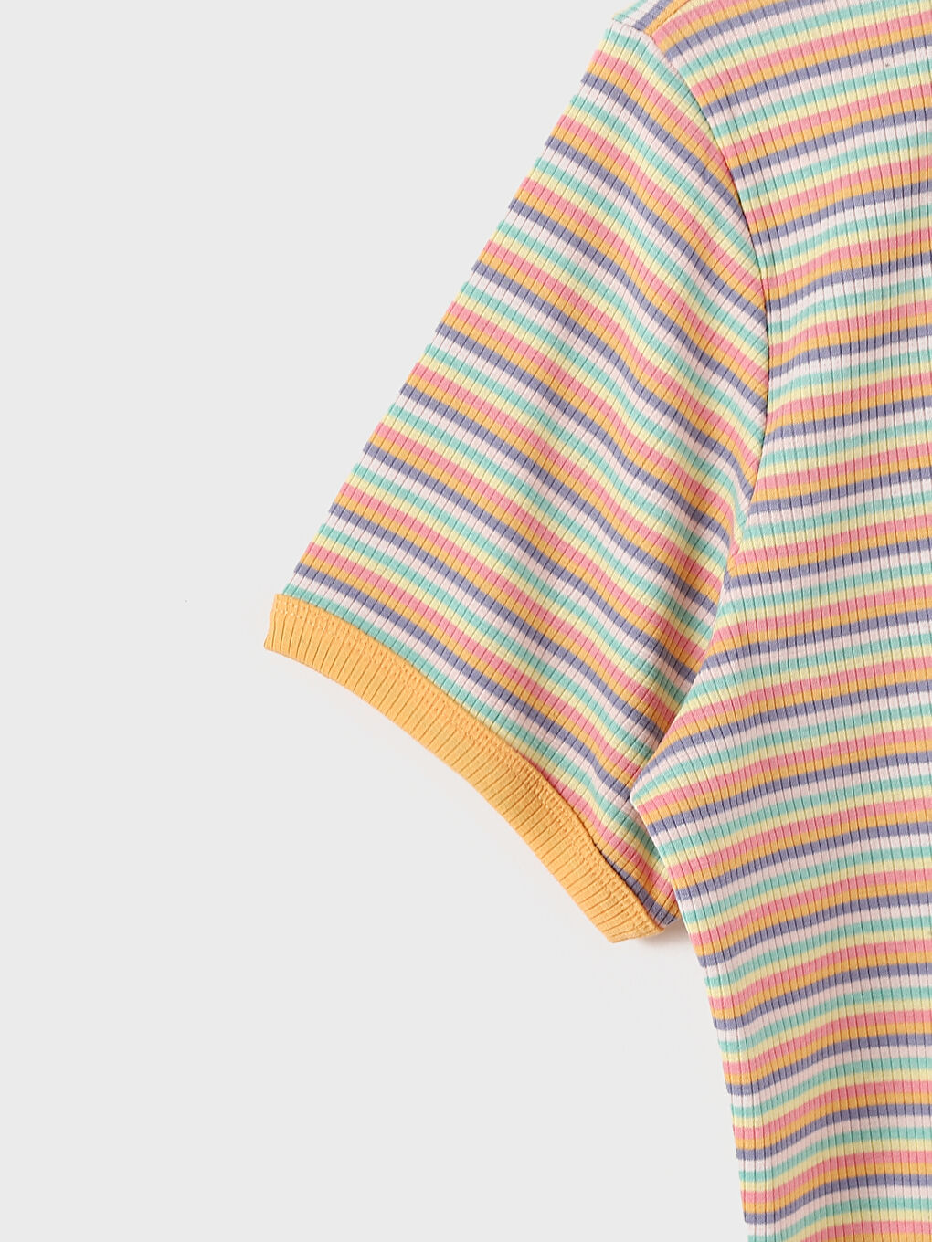 Crew Neck Striped Short Sleeve Women's T-Shirt-6