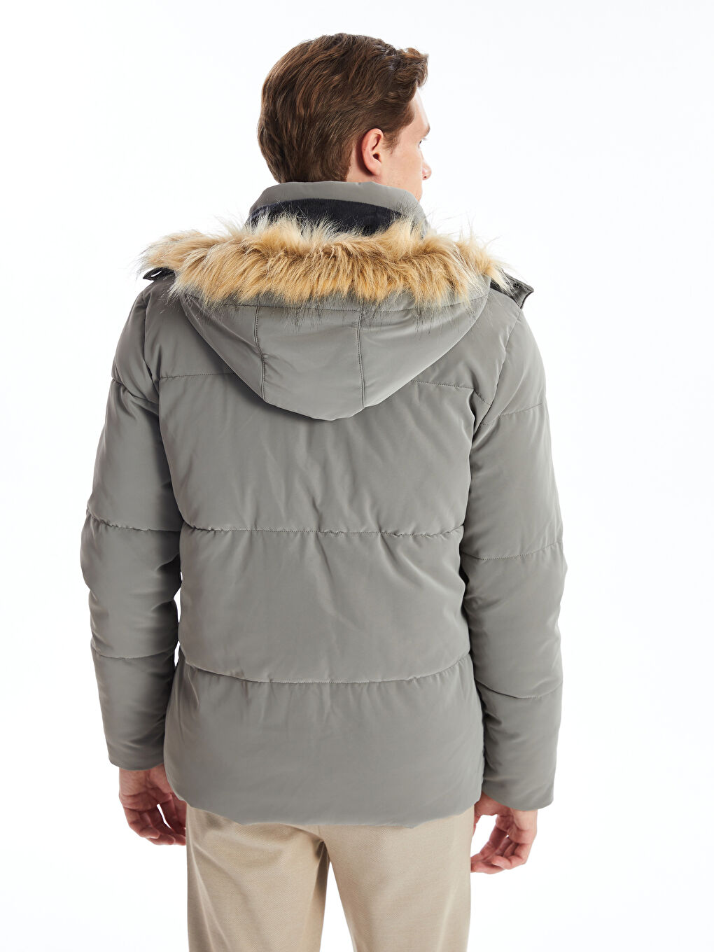 Standard Fit Hooded Men's Puffer Coat-4