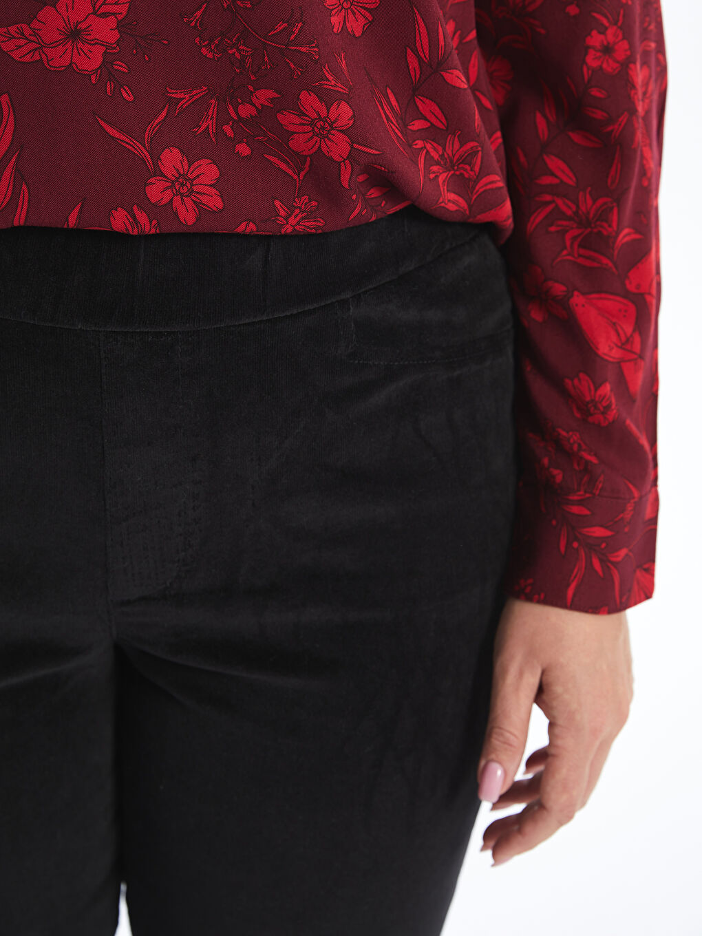 Elastic Waist Velvet Women'S Pants -W4DK83Z8-CVL