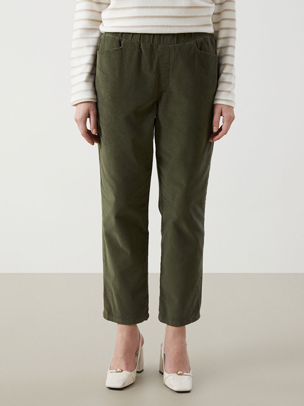 Elastic Waist Velvet Women'S Pants -W4DK83Z8-HDQ