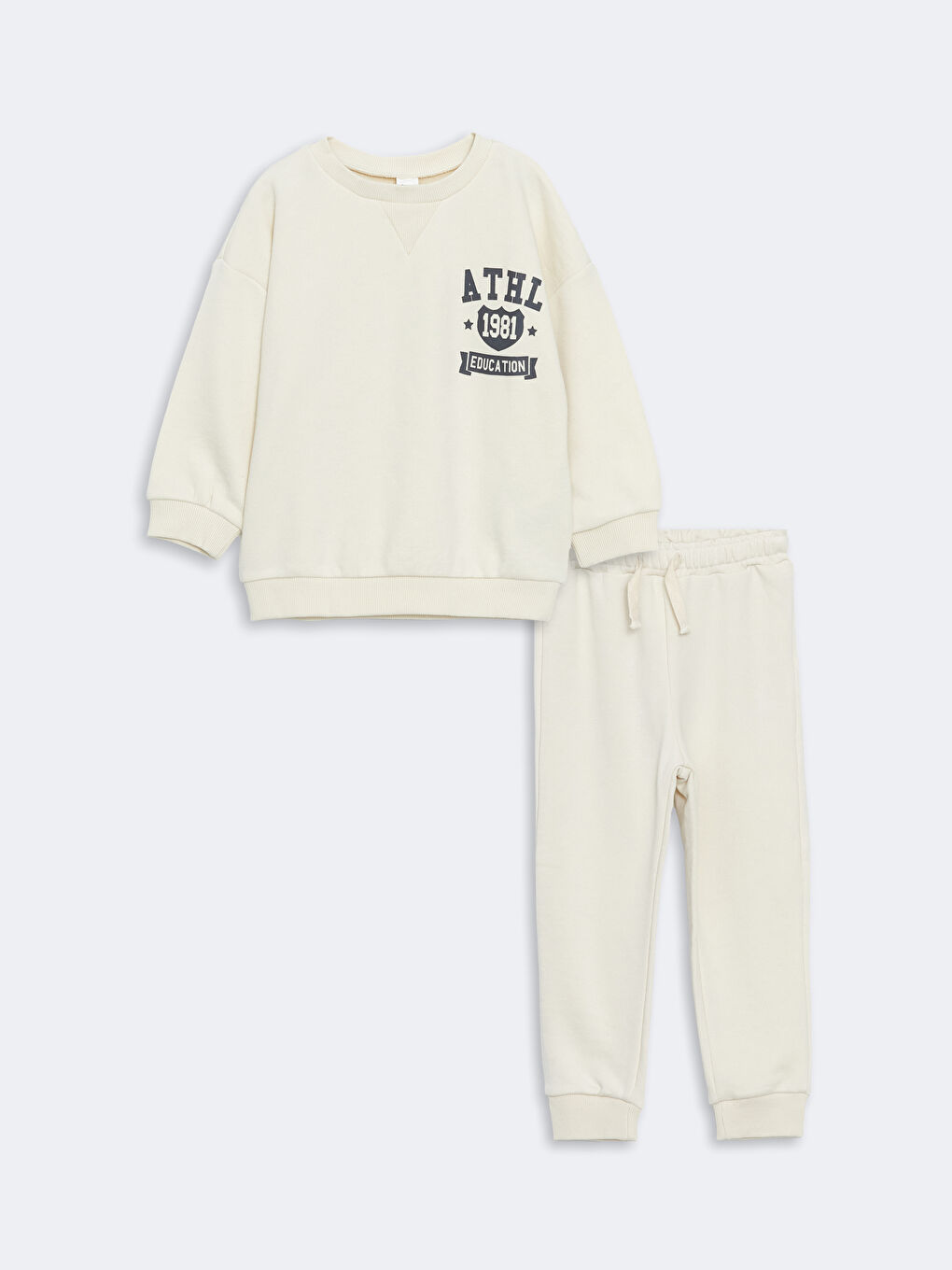 LCW Kids Crew Neck Printed Baby Boys' Sweatshirt and Pants 2 Pack Set -W4DL25Z1-FRR