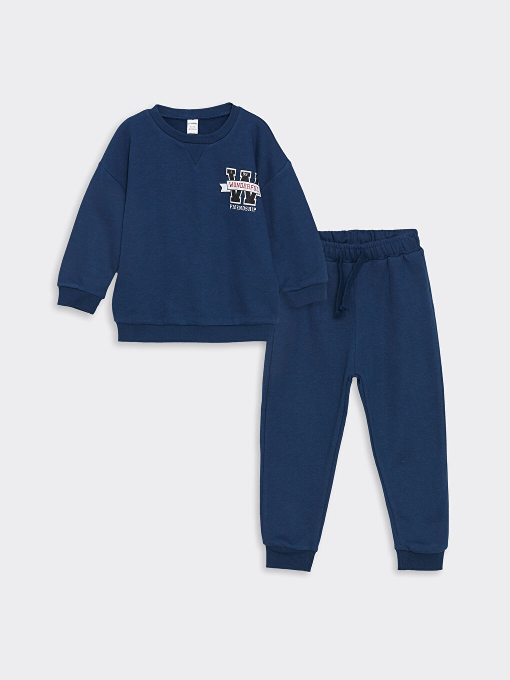 LCW Kids Crew Neck Printed Baby Boys' Sweatshirt and Pants 2 Pack Set -W4DL25Z1-HSD