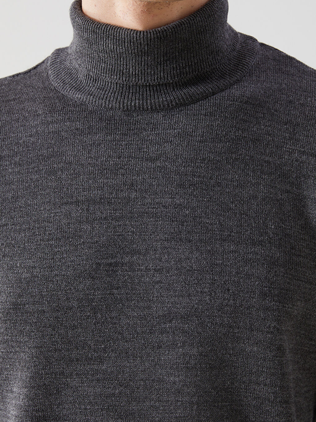 Turtleneck Long Sleeve Men's Tricot Sweater -W4DL55Z8-KGY
